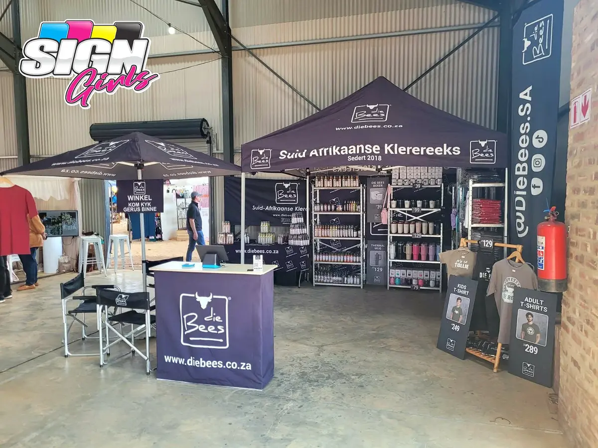 Die Bees branded gazebo and exhibition display