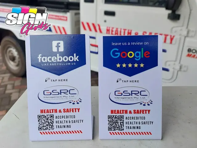 Custom NFC review stands for Google and Facebook reviews