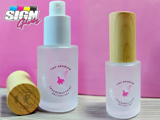 Custom fragrance bottle branding for The Arabian Fragrance Fairy