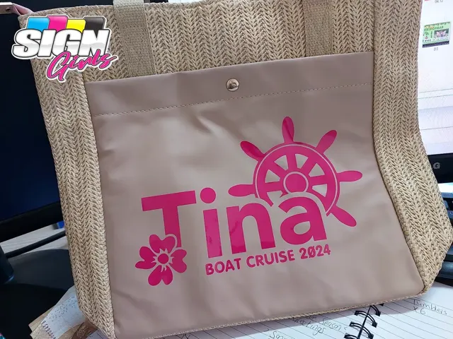 Custom printed promotional tote bag for Tina Boat Cruise