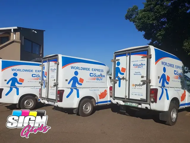 Fleet vehicle branding for The Courier Guy